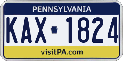 PA license plate KAX1824