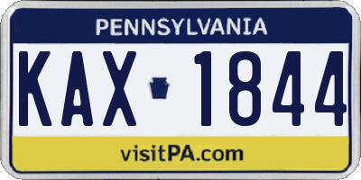 PA license plate KAX1844