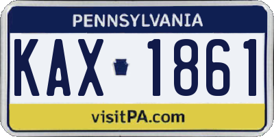 PA license plate KAX1861