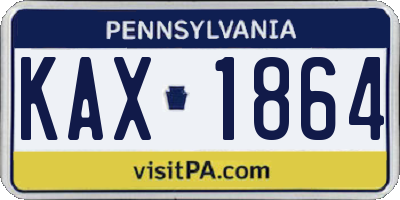 PA license plate KAX1864
