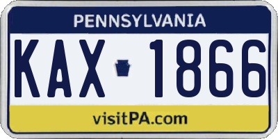 PA license plate KAX1866