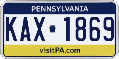 PA license plate KAX1869