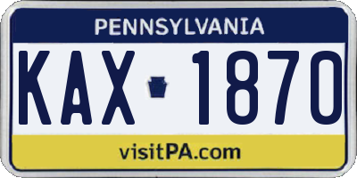 PA license plate KAX1870