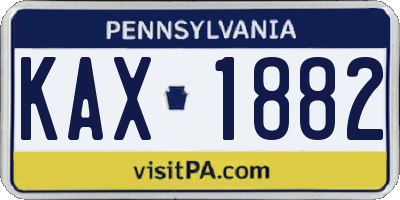 PA license plate KAX1882