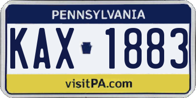 PA license plate KAX1883
