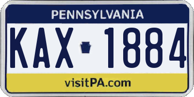 PA license plate KAX1884
