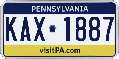 PA license plate KAX1887