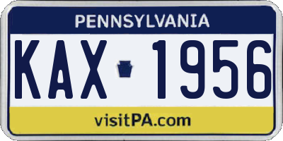 PA license plate KAX1956