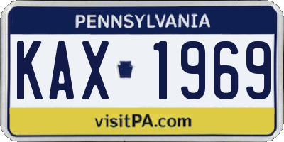 PA license plate KAX1969