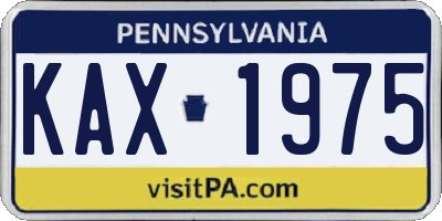 PA license plate KAX1975