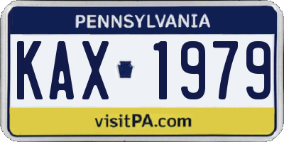 PA license plate KAX1979
