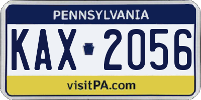 PA license plate KAX2056