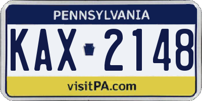 PA license plate KAX2148