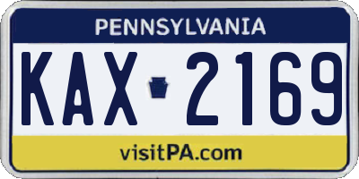 PA license plate KAX2169
