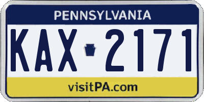 PA license plate KAX2171