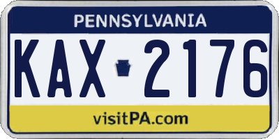PA license plate KAX2176
