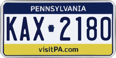 PA license plate KAX2180