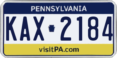 PA license plate KAX2184