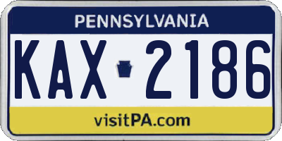 PA license plate KAX2186