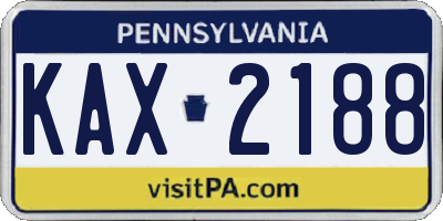 PA license plate KAX2188