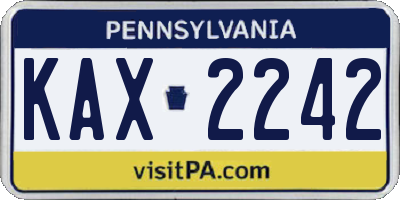 PA license plate KAX2242