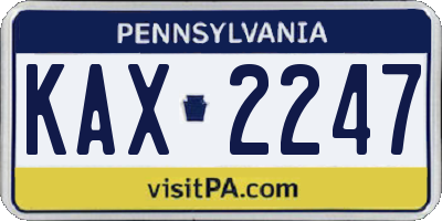 PA license plate KAX2247
