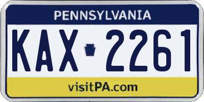 PA license plate KAX2261