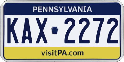 PA license plate KAX2272