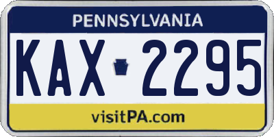 PA license plate KAX2295