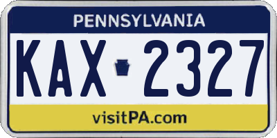 PA license plate KAX2327