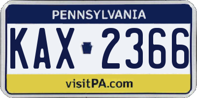 PA license plate KAX2366