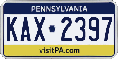PA license plate KAX2397