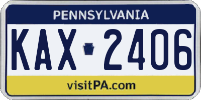 PA license plate KAX2406