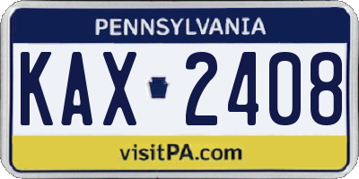 PA license plate KAX2408