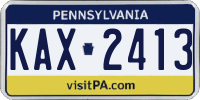 PA license plate KAX2413