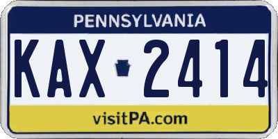 PA license plate KAX2414