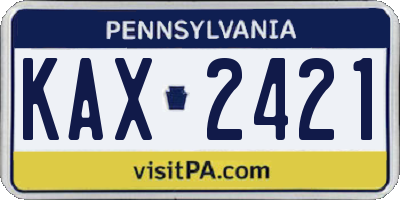 PA license plate KAX2421