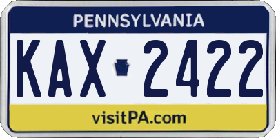 PA license plate KAX2422