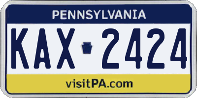 PA license plate KAX2424
