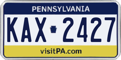 PA license plate KAX2427