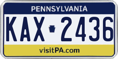 PA license plate KAX2436
