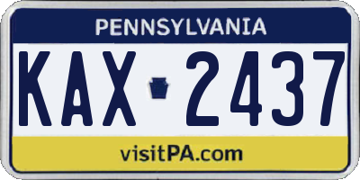 PA license plate KAX2437