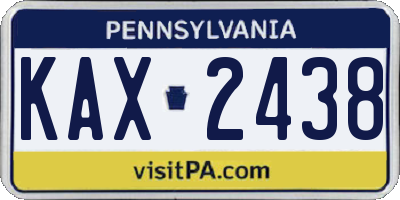 PA license plate KAX2438