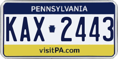 PA license plate KAX2443