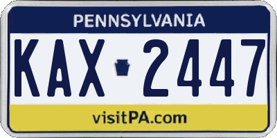 PA license plate KAX2447