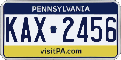 PA license plate KAX2456