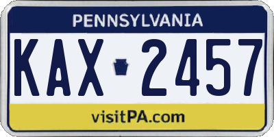 PA license plate KAX2457