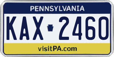PA license plate KAX2460