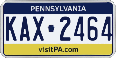 PA license plate KAX2464