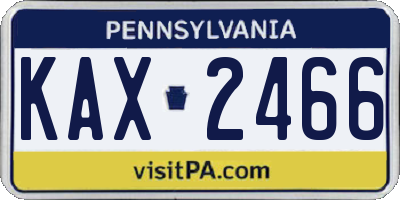 PA license plate KAX2466